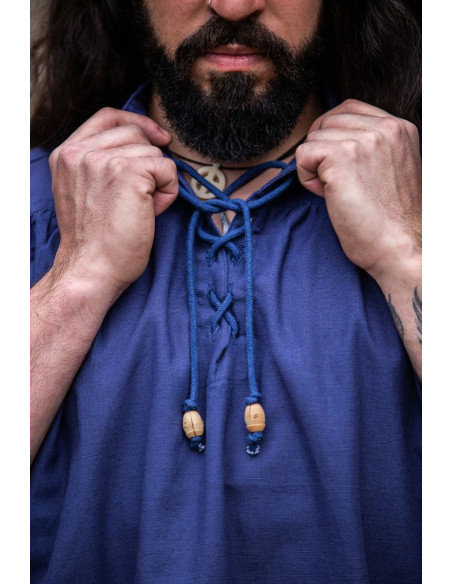 Chemise médiévale bleue sans manches,...