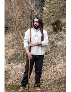 Chemise médiévale épaisse à lacets, grise 2