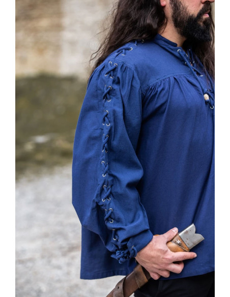 Chemise médiévale Adrian à lacets,...