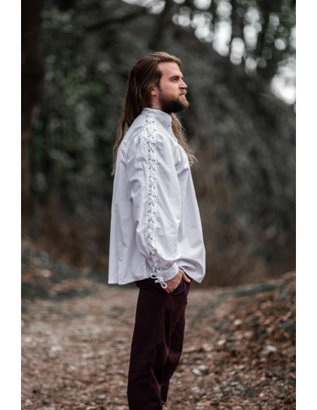 Chemise médiévale Adrian à lacets,...
