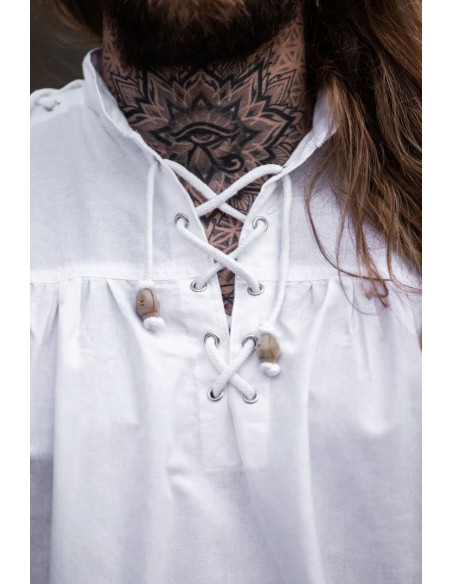 Chemise médiévale Adrian à lacets,...
