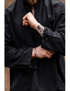 Chemise médiévale modèle Batrholomeus, couleur noire 2