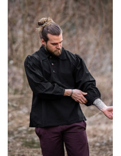 Chemise médiévale modèle Ferdinand, couleur noire