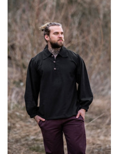 Chemise médiévale modèle Ferdinand, couleur noire 2