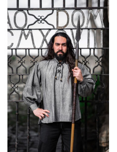 Chemise médiévale modèle Léopold, couleur grise 2