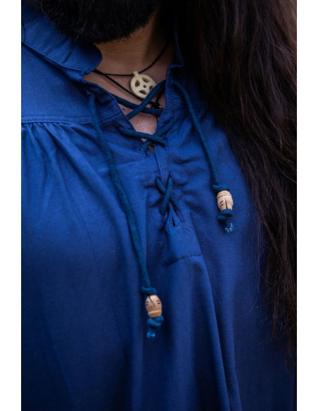 Chemise médiévale bleu Friedrich avec...