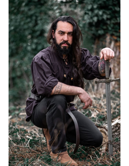 Chemise médiévale Friedrich marron...