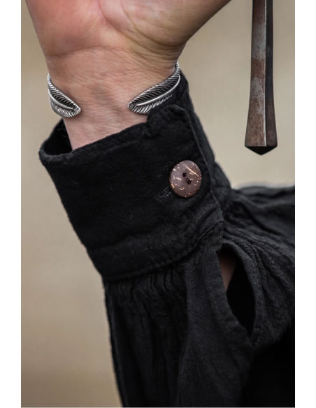 Chemise médiévale noire à nouer