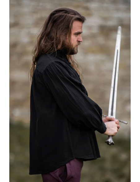 Chemise médiévale noire à nouer