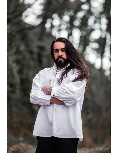 Chemise médiévale Friedrich blanche à...