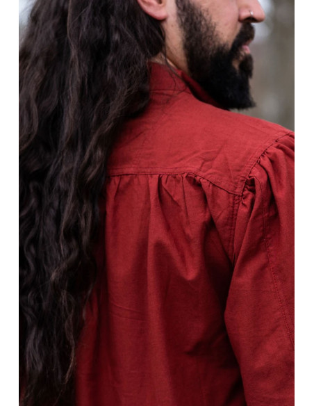 Chemise médiévale Friedrich rouge à...