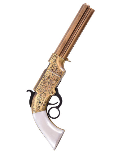 Pistolet Smith and Wesson Volcanic 1854, laiton et imitation nacre