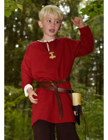 Tunique médiévale pour enfant modèle Arn, rouge
