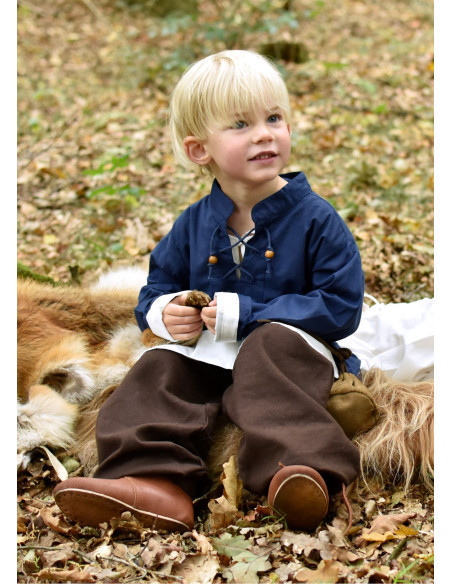 Chemise médiévale bleue pour garçon,...