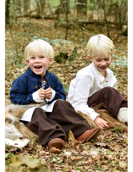 Chemise médiévale bleue pour garçon,...