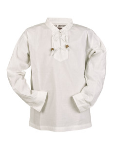 Chemise médiévale blanche naturelle pour garçon, Colin 2