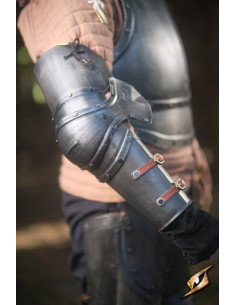 Protège-bras en acier noir série Captain, Epic Armoury