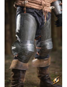Protège-jambes en acier noir série Captain, Epic Armoury