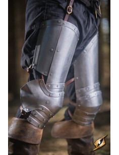 Protège-jambes en acier poli série Captain, Epic Armoury