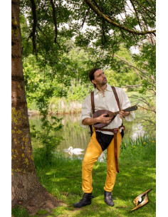 Bas de époque en coton de couleur Jaune Écu