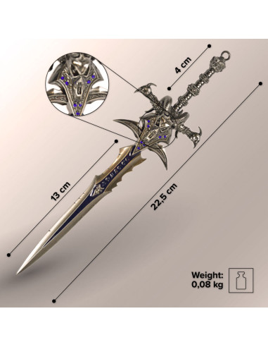 Épée miniature World of Warcraft Frostmourne avec support
