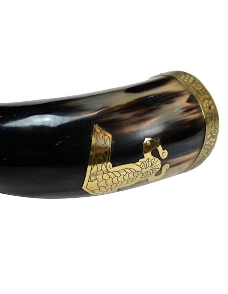 Corne viking Thor avec bracelet en cuir