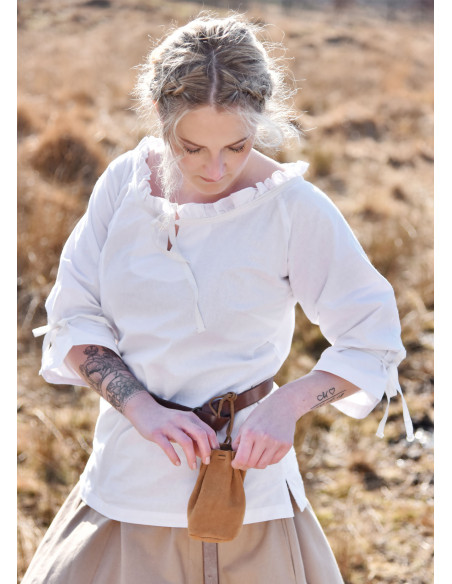 Chemisier médiéval femme Birga, blanc