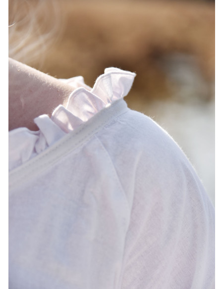 Chemisier médiéval femme Birga, blanc