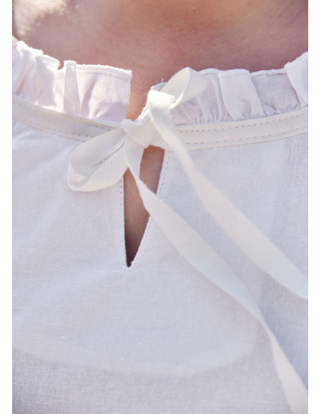 Chemisier médiéval femme Birga, blanc