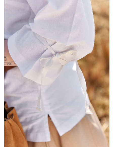 Chemisier médiéval femme Birga, blanc