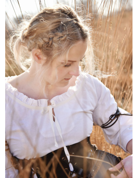 Chemisier médiéval femme Birga, blanc