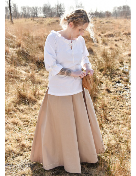 Chemisier médiéval femme Birga, blanc