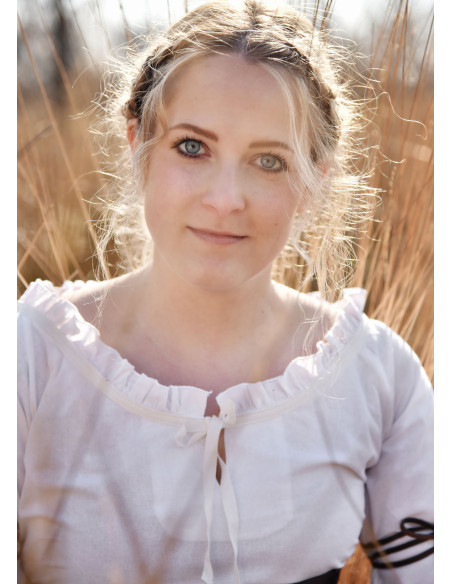 Chemisier médiéval femme Birga, blanc