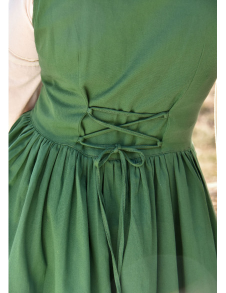 Robe médiévale sans manches Lene en vert