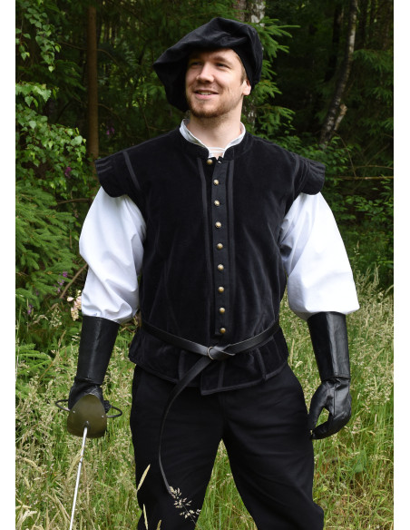 Pourpoint Víctor en velours noir avec...