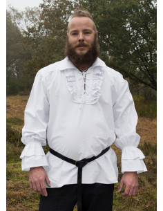 Chemise médiévale et pirate Henry blanche