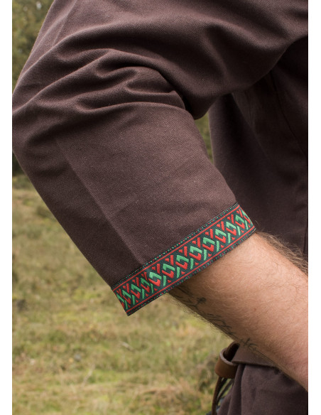 Tunique viking en coton, marron