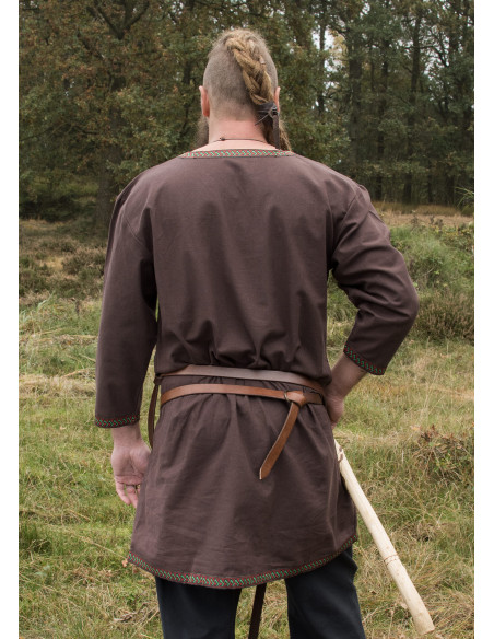 Tunique viking en coton, marron
