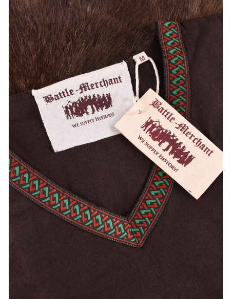 Tunique viking en coton, marron