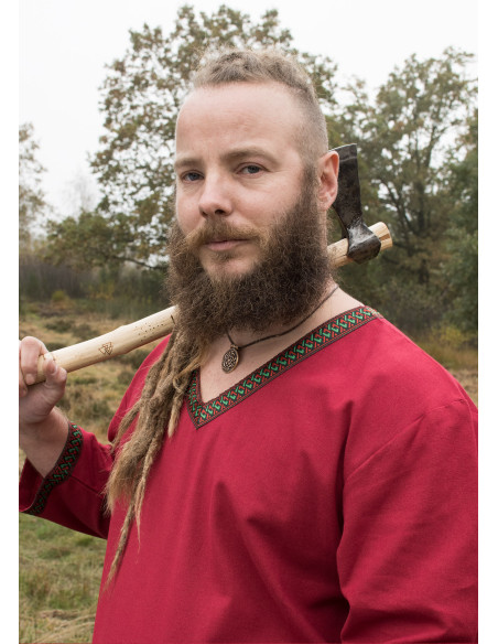 Tunique Viking en coton, rouge