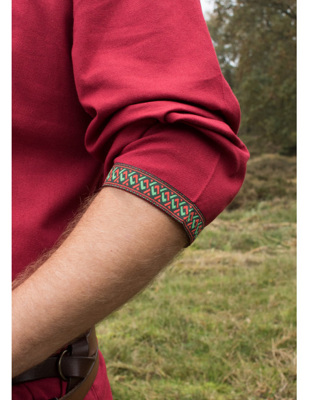 Tunique Viking en coton, rouge