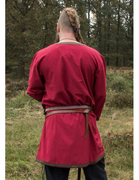 Tunique Viking en coton, rouge