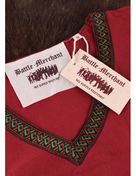 Tunique Viking en coton, rouge