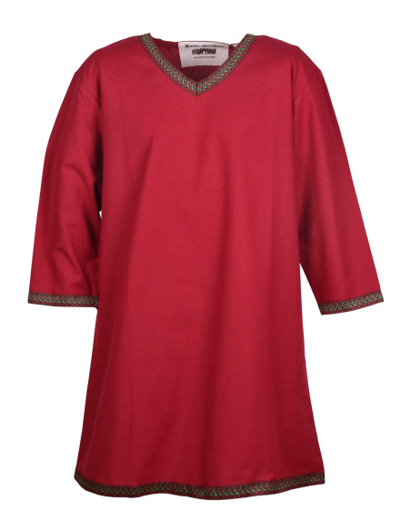 Tunique Viking en coton, rouge