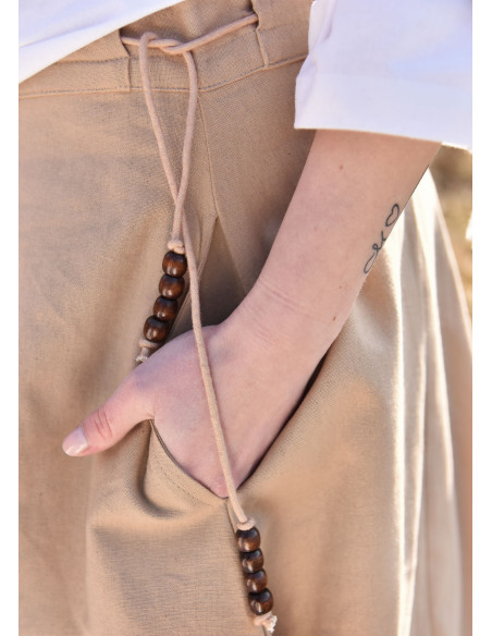 Jupe médiévale à coupe large, marron...