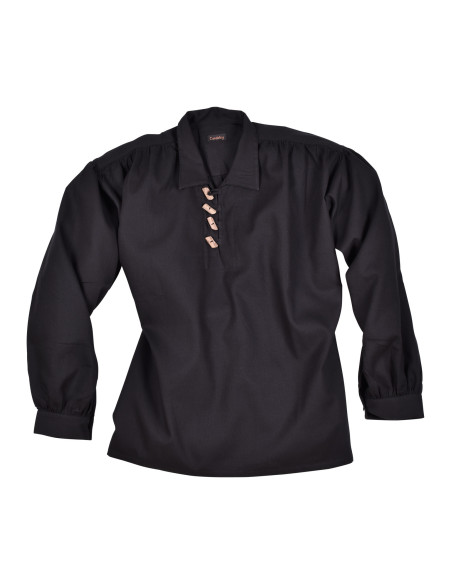 Chemise médiévale à boutons en bois,...