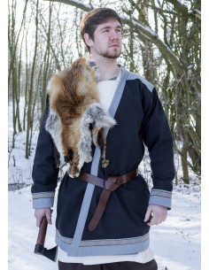 Tunique viking Klappenrock Bjorn de couleur bleue