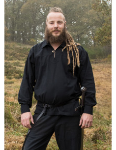 Chemise de chevalier médiéval Gotz, noire