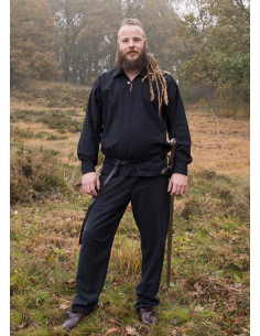 Chemise de chevalier médiéval Gotz, noire 2