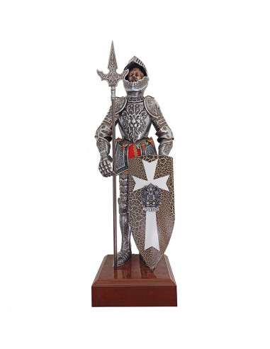 Miniature d'armure médiévale avec lance et bouclier, 50 cm. ⚔️ Boutique  Épées